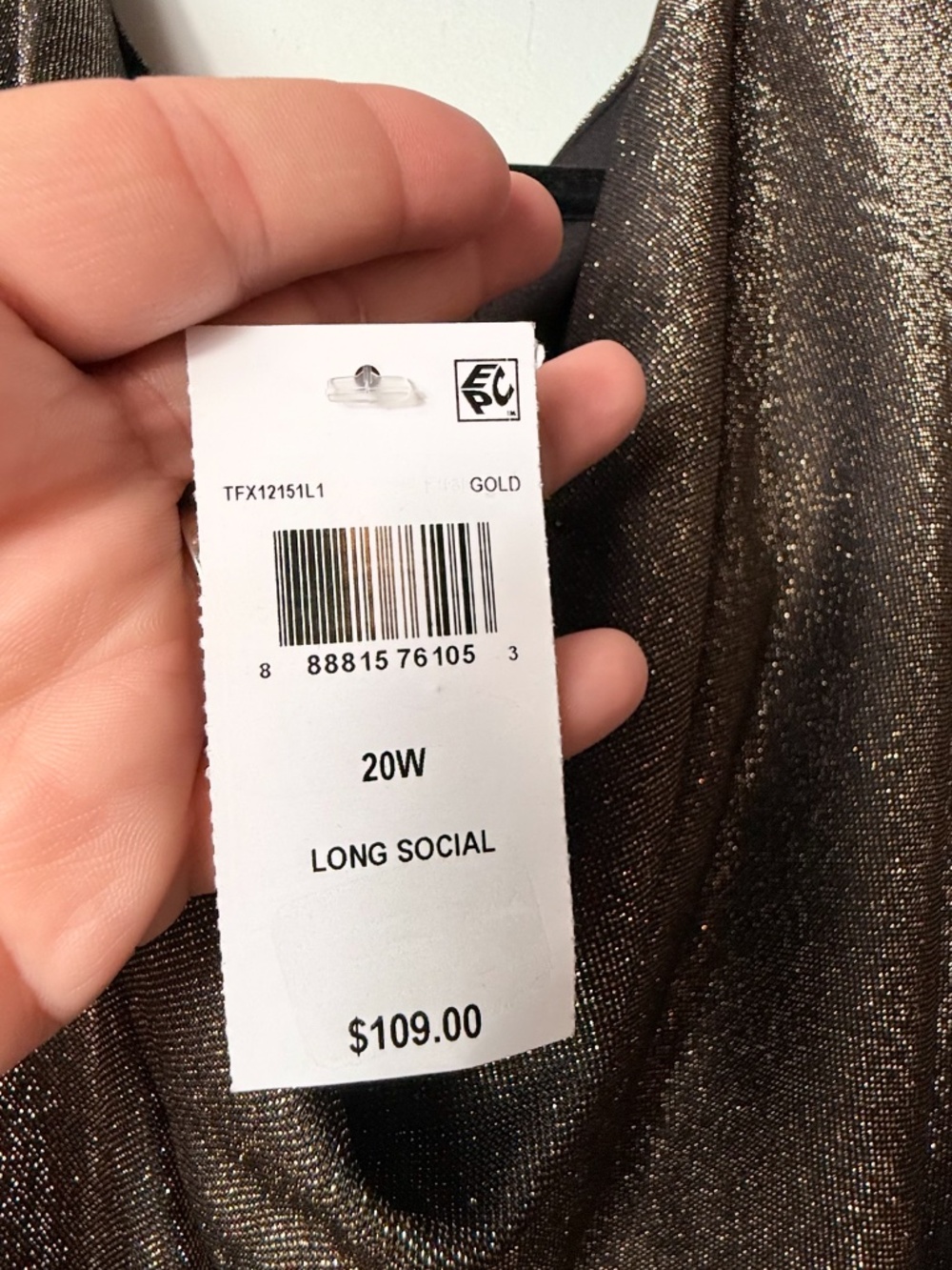 Metallic Cowl Neck Sleeveless Gown Bronze Size 20W NWT (M) - Picture 5 of 6